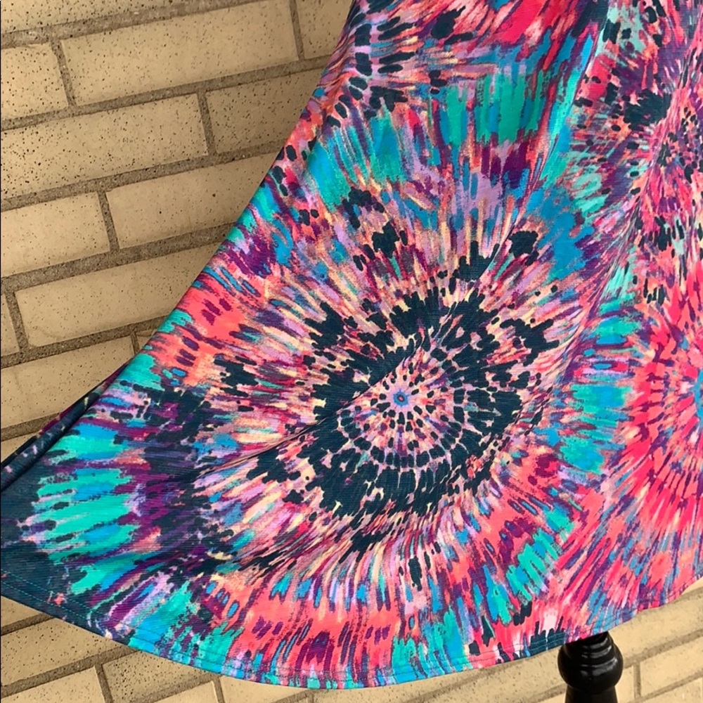 ❌DONATED❌Fuchsia Pink Multicolor Tie Dye Lightweight Tank Dress - Picture 5 of 8